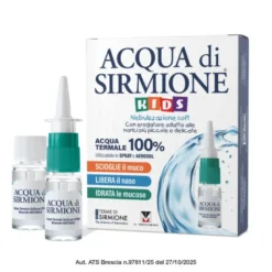 Acqua di Sirmione KIDS - Spray nasale a base di acqua termale - Nebulizzazione soft - 6 flaconcini da 15 ml con nebulizzatore