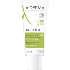 A-Derma Biology Crema Ricca - Crema viso idratante per pelle fragile e secca - 40 ml