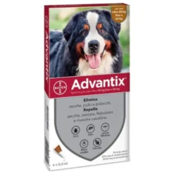 Advantix Spot-On per Cani da 40 a 60 Kg - Pipette antiparassitarie - 4 Pipette monodose da 6 ml