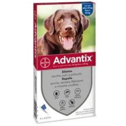 Advantix Spot-On per Cani da 25 a 40 Kg - Pipette antiparassitarie - 4 Pipette monodose da 4 ml