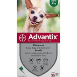 Advantix Spot-On per Cani fino a 4 Kg - Pipette antiparassitarie - 4 pipette monodose da 0,4 ml