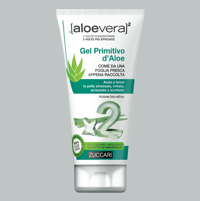 Aloevera 2 Gel Primitivo d'Aloe - Trattamento idratante e lenitivo per pelle sensibile o arrossata - 150 ml