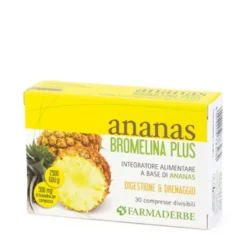 Ananas Bromelina Plus - Integratore drenante e digestivo - 30 compresse