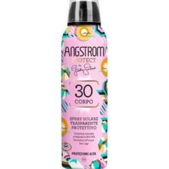 Angstrom Spray Solare Trasparente SPF30 - Spray solare corpo resistente all'acqua - By Giulia Salemi - 150 ml