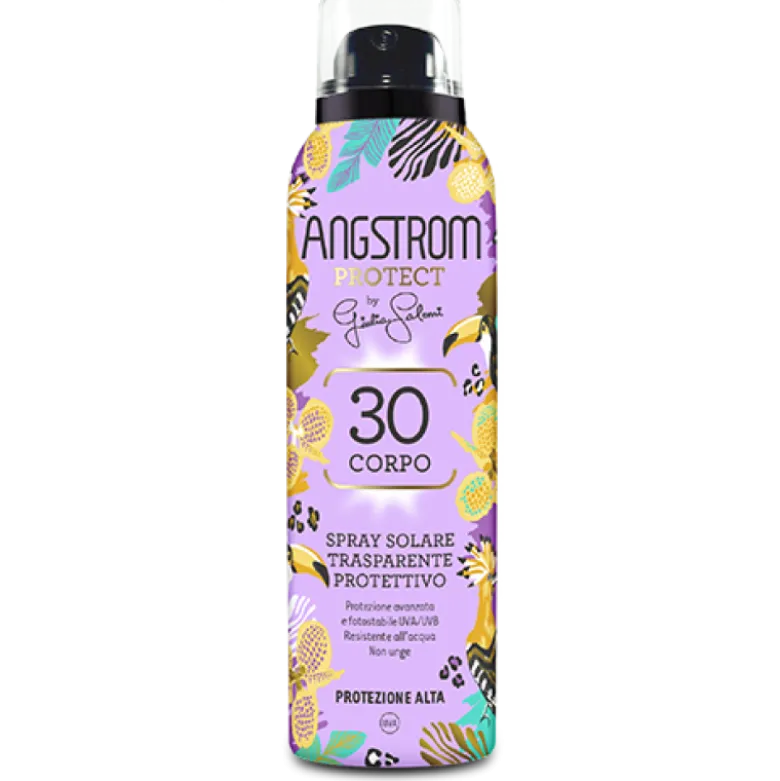 Angstrom Spray Solare Trasparente SPF30 Limited Edition - Spray solare corpo resistente all'acqua - 150 ml