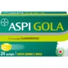Aspi Gola - Trattamento sintomatico del mal di gola - Gusto Limone e Miele - 24 Pastiglie