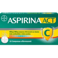Aspirina Act - Trattamento sintomatico di febbre e dolori da lievi a moderati - 10 compresse effervescenti