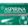 Aspirina Dolore e Infiammazione - Trattamento sintomatico di febbre e dolori - 20 Compresse 500 mg
