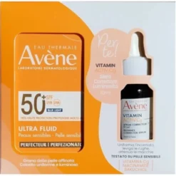 Avene Cofanetto Solare Ultra Fluido Colorato SPF50 50 ml + Vitamin Activ CG Siero 10 ml