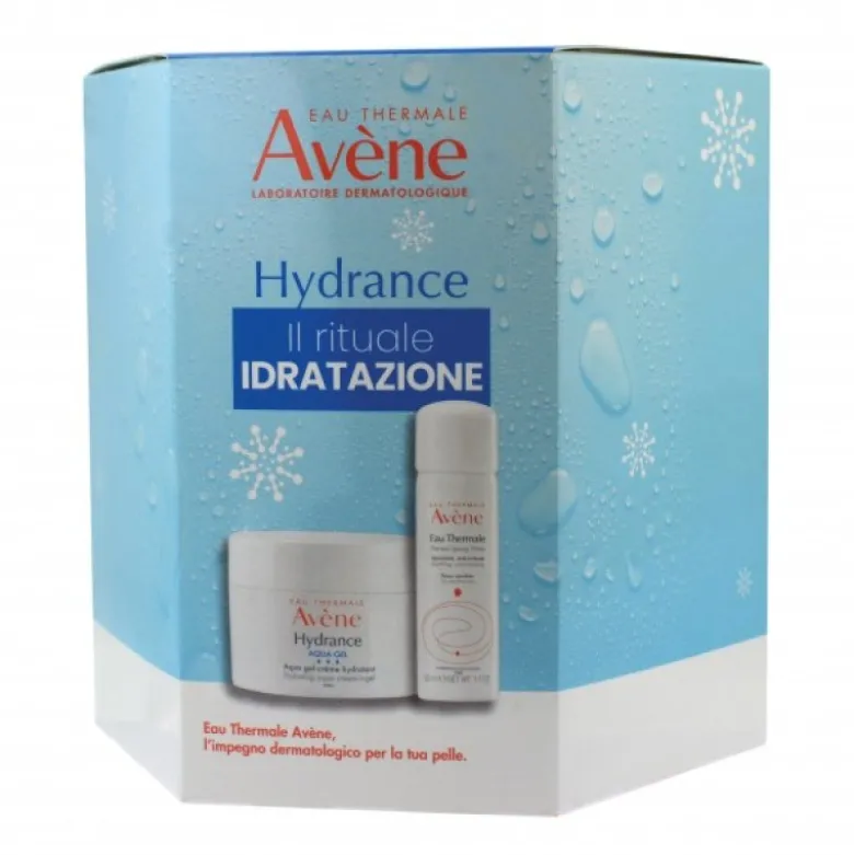 Avene Hydrance Cofanetto Natale - Aqua gel crema idratante viso 50 mL + Acqua termale spray 50 mL