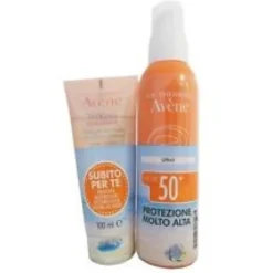 Avene Solare Spray Spf50+ 200ml + Detergente TriXera Viso Corpo 100ml OMAGGIO