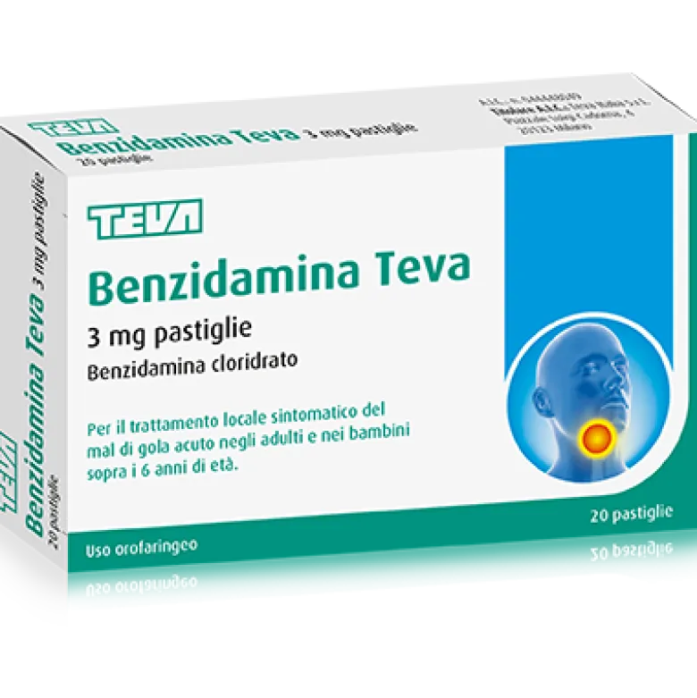 BENZIDAMINA 3mg 20 Past.TEVA
