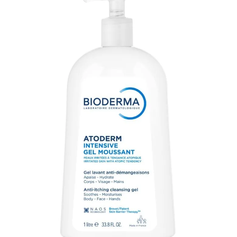 Bioderma Atoderm Intensive Gel Moussant - Gel anti-prurito per pelle molto secca e atopica - 1 litro