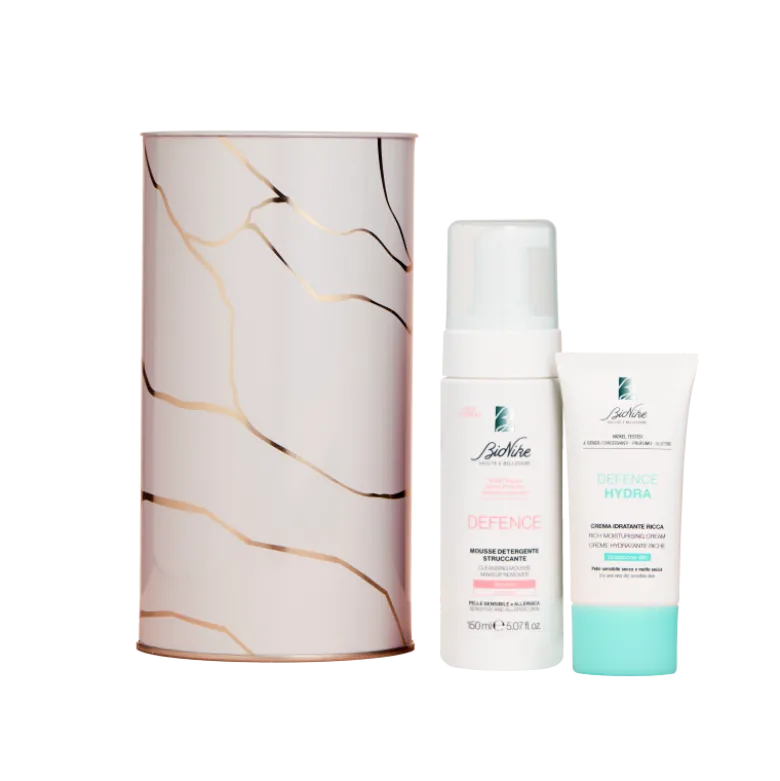 BioNike Cofanetto di Natale 2025 Beauty Essentials - Mousse detergente + Crema idratante ricca