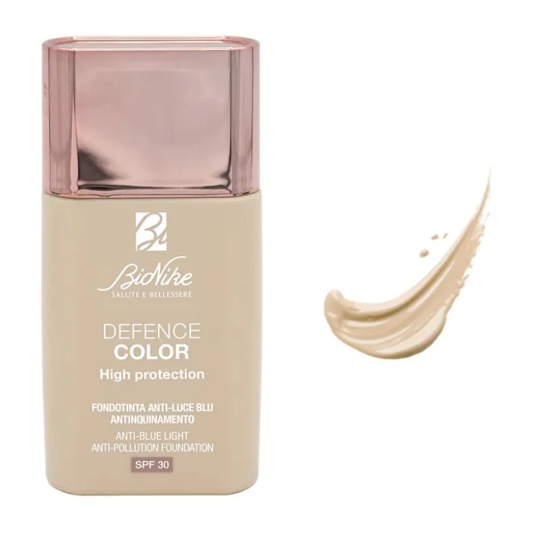 Bionike Defence Color High Protection Fondotinta SPF30 303 - Fondotinta fluido antinquinamento ed anti luce blu - Colore sable - 30 ml
