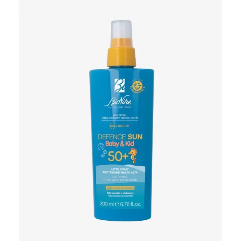 Bionike Defence Sun Baby&Kid SPF 50+ Latte Spray - Protezione Solare Molto Alta - 200 ml