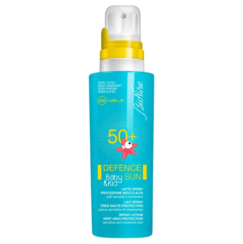 Bionike Defence Sun Baby&Kid SPF 50+ Latte Spray - Protezione Solare Molto Alta - 125 ml