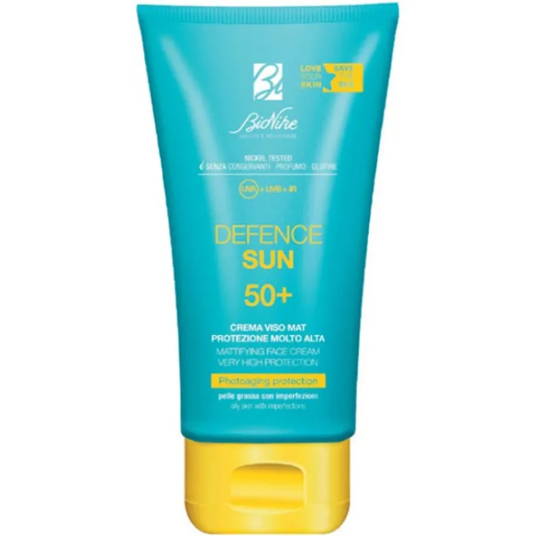 Bionike Defence Sun Crema Viso Mat SPF50+ - Protezione solare viso opacizzante - 50 ml