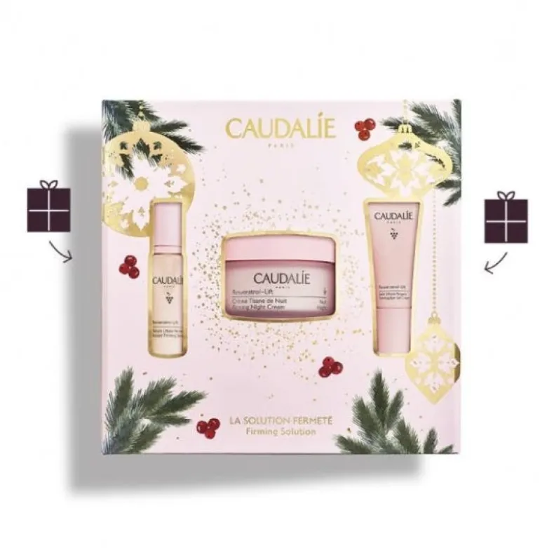 Caudalie Cofanetto Resveratrol-Lift 2021 - Crema Tisana della Notte antirughe 50 ml + Siero Liftante Rassodante 10 ml + Contorno occhi liftante 5 ml