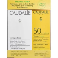 Caudalie Cofanetto Vinoperfect Siero Antimacchie da 30 ml + Vinosun Protect Fluido Solare Viso SPF50+ 20 ml - Edizione 2023