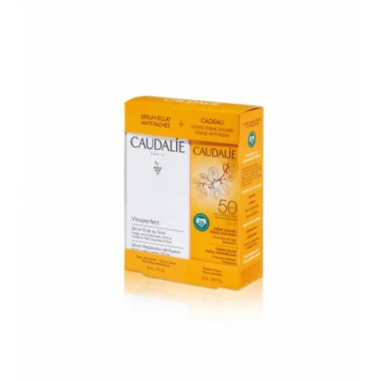 Caudalie Cofanetto Vinoperfect Siero Antimacchie da 30 ml + Crema Solare Viso Antirughe SPF50+ 25 ml
