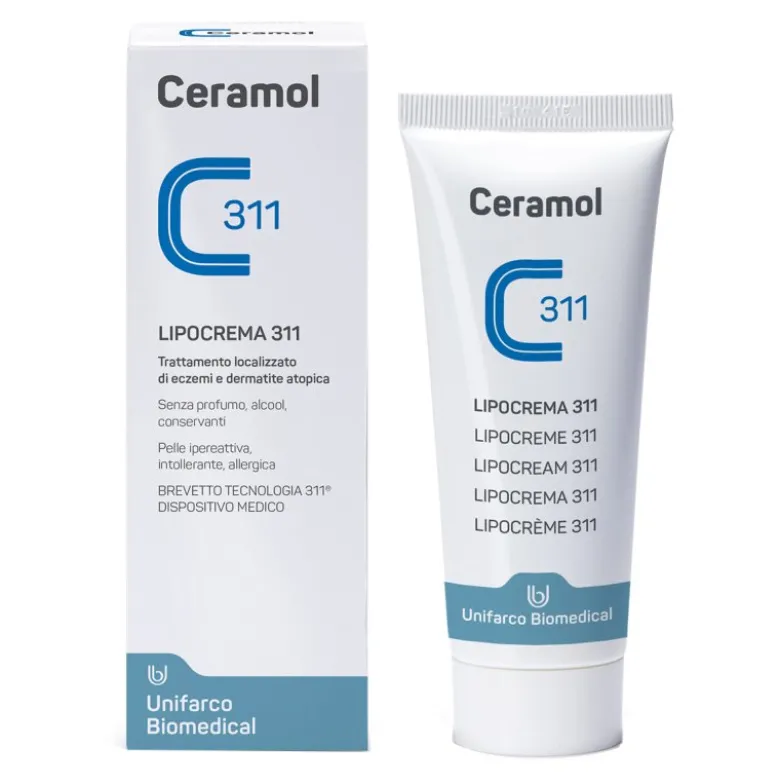 Ceramol Lipocrema 311 Trattamento Localizzato - Trattamento per pelle con dermatite atopica ed eczema - 100 ml