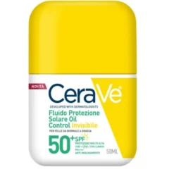 Cerave Fluido Protezione Solare Oil Control SPF50+ - Fluido solare invisibile per pelle da normale a grassa - 50 ml