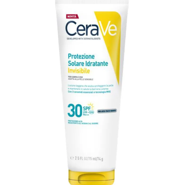 Cerave Protezione Solare Idratante Invisibile SPF30 - Protezione solare alta per viso e corpo - 75 ml