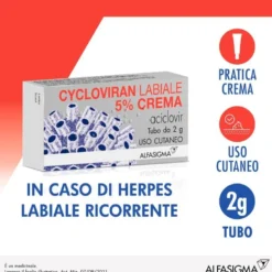 Cycloviran Labiale - Crema per herpes alle labbra - 2 g 5%
