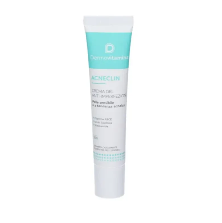 Dermovitamina Acneclin Crema Gel Anti-Imperfezioni - Crema viso per pelle sensibile a tendenza acneica - 40 ml