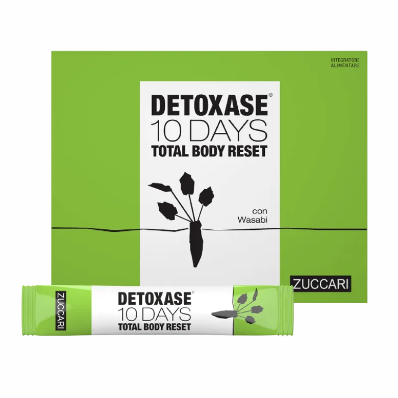 Detoxase 10 Days Total Body Reset - Integratore drenante e depurativo intenso - 10 bustine