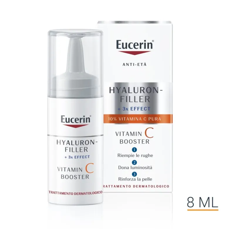 Eucerin Hyaluron Filler + 3X Effect Vitamin C Booster - Trattamento viso illuminante con Vitamina C al 10% - 8 ml