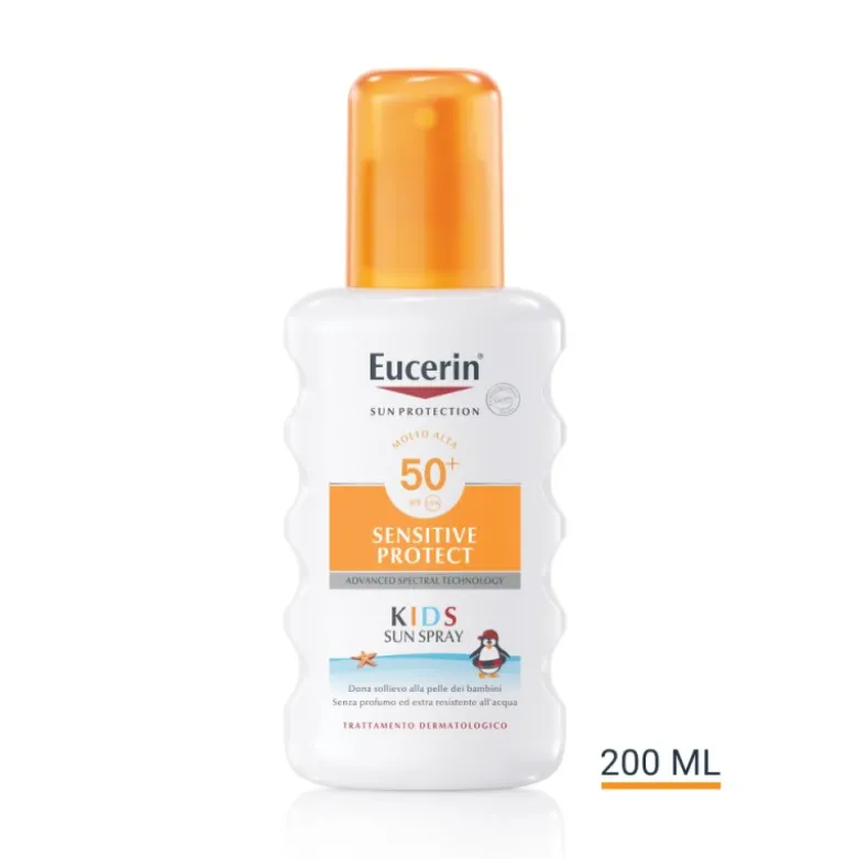 Eucerin Sun Spray Kids SPF50+ Resistente all'acqua - Protezione solare molto alta per bambini - 200 ml
