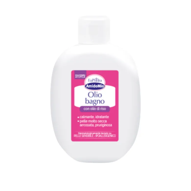 Euphidra Amido Mio Olio Bagno Detergente - Detergente lenitivo ed antirossore per pelle a tendenza atopica - 200 ml