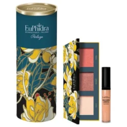 Euphidra Cofanetto di Natale Perlage - Kit Make Up - Palette viso illuminante + Balsamo labbra