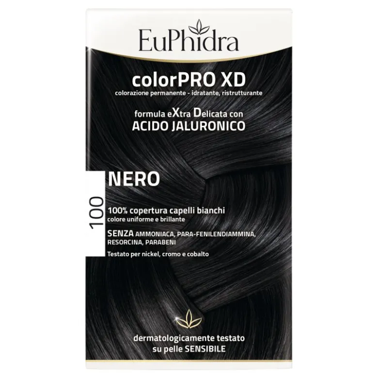 Euphidra ColorPro XD Colorazione Permanente Tinta Numero 100 - Tinta capelli colore nero