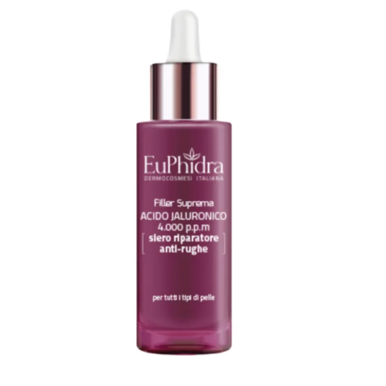 Euphidra Filler Suprema 4.000 ppm Siero Viso Anti-Rughe - Trattamento booster riempitivo e rimpolpante - 30 ml