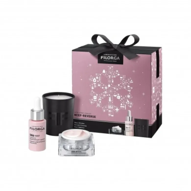 Filorga Cofanetto di Natale NCEF - NCEF Shot trattamento urto + NCEF Reverse crema viso + Candela profumata