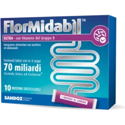 FlorMidabil Ultra - Integratore a base di fermenti lattici vivi - con Stevia - 10 bustine orosolubili