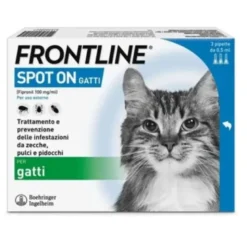 Frontline Spot On Gatti x3 Pipette, Antiparassitario per Gatti, Contro Zecche, Pulci e Pidocchi