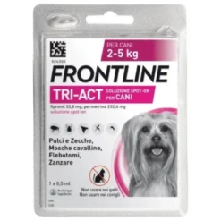 Frontline Tri-Act x1 Pipetta, Antiparassitario Per Cani (2-5Kg) Contro Parassiti Esterni E Insetti Volanti