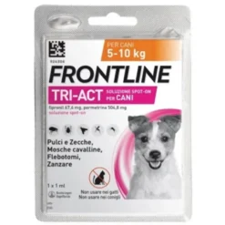 Frontline Tri-Act x1 Pipetta, Antiparassitario Per Cani (5-10Kg) Contro Parassiti Esterni E Insetti Volanti