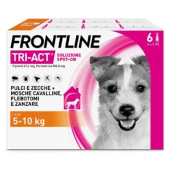 Frontline Tri-Act x6 Pipette, Antiparassitario Per Cani (5-10Kg) Contro Parassiti Esterni E Insetti Volanti