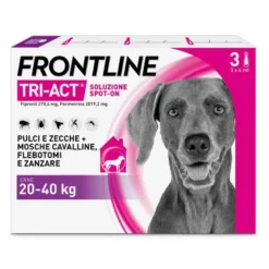 Frontline Tri-Act x3 Pipette, Antiparassitario Per Cani (20-40Kg) Contro Parassiti Esterni E Insetti Volanti