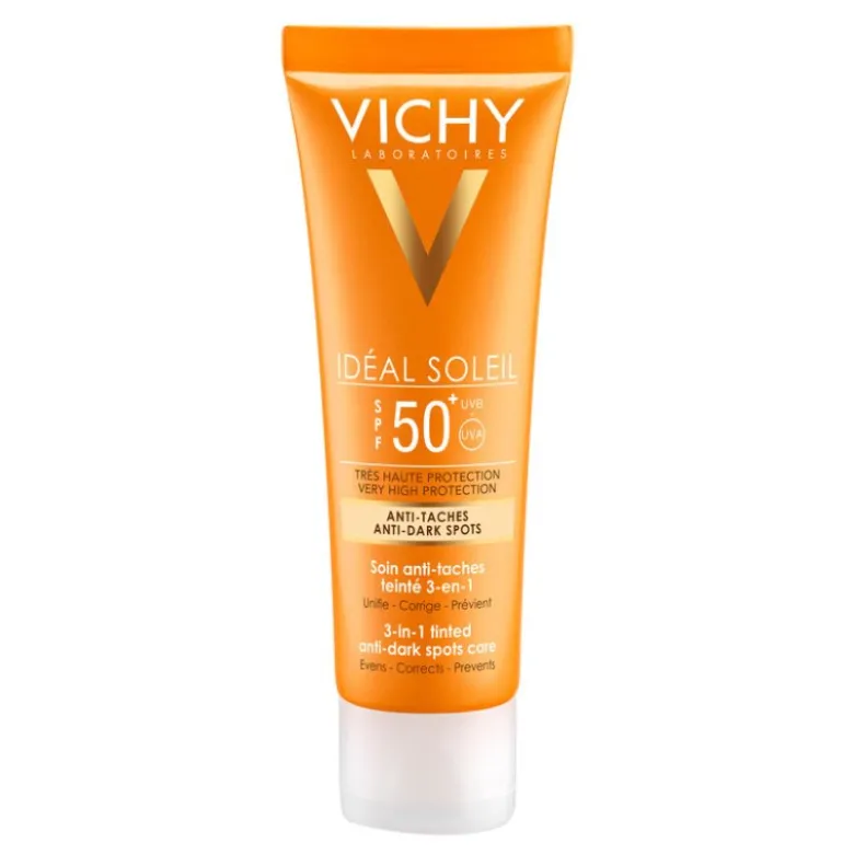 Ideal Soleil Trattamento antimacchie colorato 3 in 1 SPF 50+ Protezione solare molto alta 50 ml