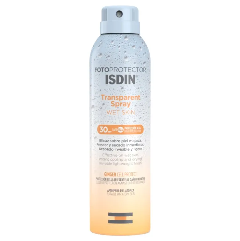 Isdin Fotoprotector Trasparent Spray Wet Skin SPF30 - Protezione solare corpo efficace su pelle bagnata - 250 ml