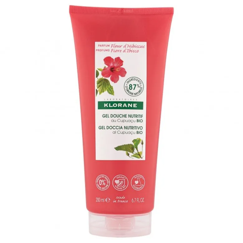 Klorane Gel Doccia Nutritivo - Gel Doccia al profumo di Fiore d'ibisco - 200 ml