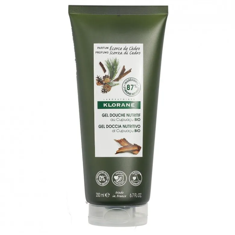 Klorane Gel Doccia Nutritivo - Gel Doccia al profumo di Scorza di Cedro - 200 ml
