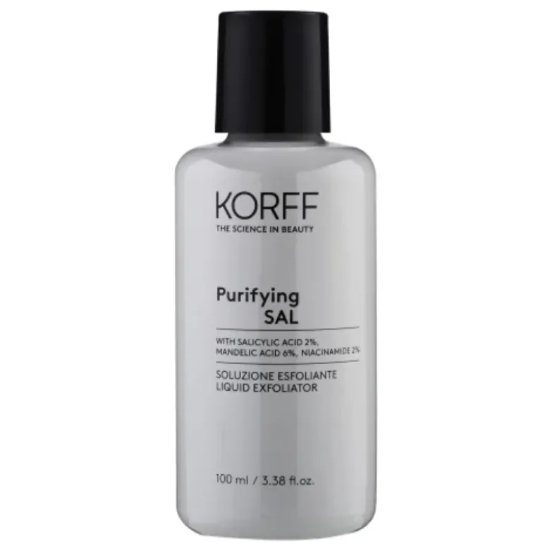 Korff Soluzione Esfoliante Purifying Sal - Trattamento purificante per pelli miste e grasse - 100 ml