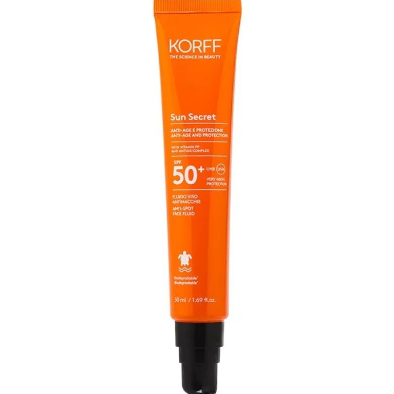 Korff Sun Secret Fludio Protettivo Antietà SPF50+ - Solare viso antimacchie - 50 ml